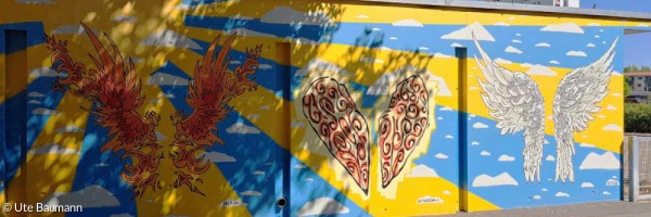 Streetart an Garagenwand